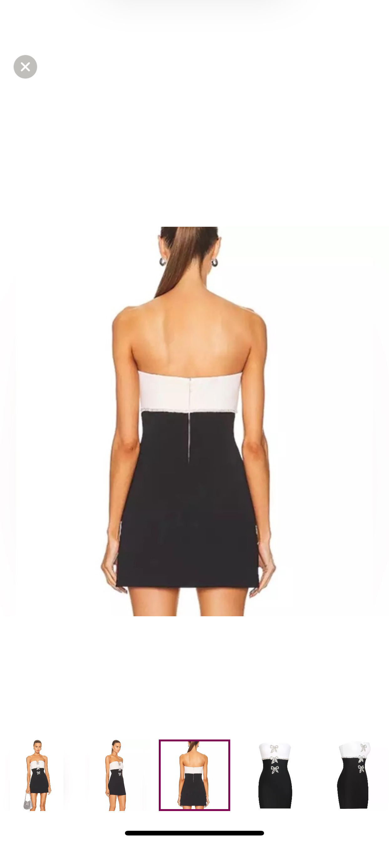 Strapless Bow Embellished Two-Tone Mini Dress