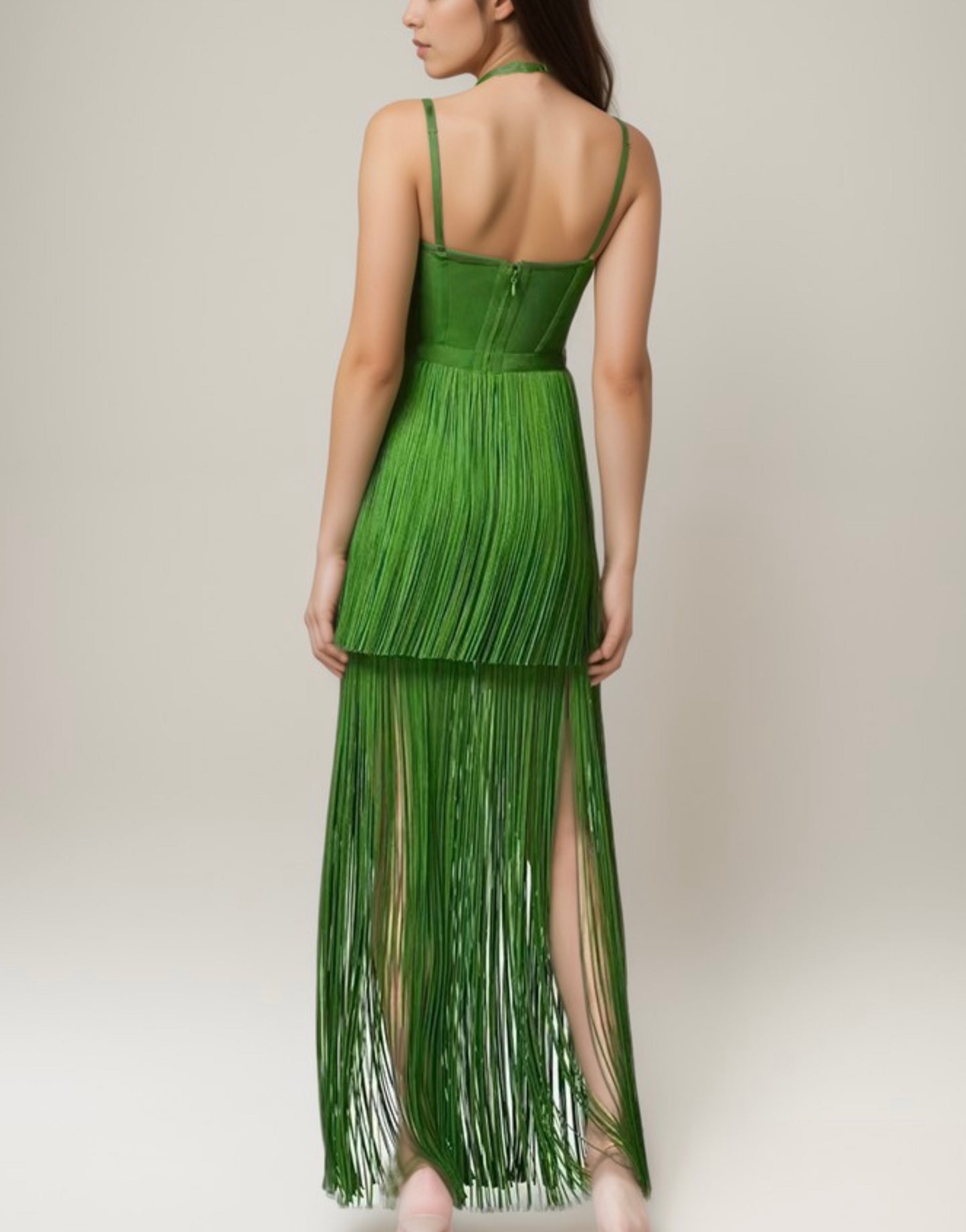 Fringe Bandage Maxi Dress